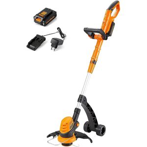 Draadloze Trimmer – Bosmaaier – 24V – 25 CM Maaidiameter – 1.65 MM Snoer – Telescoopsteel – Verstelbaar – Steunwielen Set