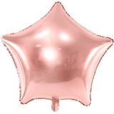 PARTYDECO - Metallic roségouden aluminium ster ballon - Decoratie > Ballonnen