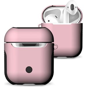 AirPods hoesje van By Qubix - AirPods 1/2 hoesje soft grip - hard case - roze - Schokbestendig