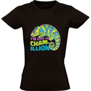 I'm One in Chamillion Dames T-shirt - dieren - kameleon - gedrag - camouflage - hagedis - reptiel - insect - grappig