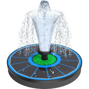 Fontein op zonne-energie 3,5 W voor buiten 100% glas 2023 geüpgraded vijverpomp met 8 doe-het-zelf effecten - drijvende fonteinpomp voor tuin vogelbad vijver visreservoir