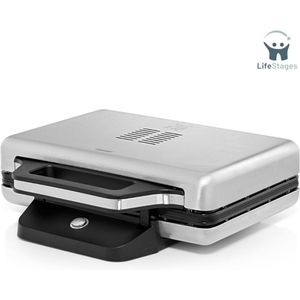 LifeStages - Croque Monsieur Toestel - Lono Sandwich Maker - Tosti-Ijzer - Voor 2 Standaard Of XXL Toasts - 2-Traps Hoogteverstelling Voor Meer Vulling - Mat Roestvrij Staal