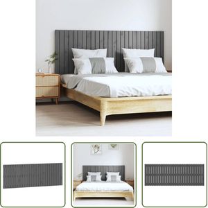 The Living Store Wandhoofdbord 166x3x60 cm massief grenenhout grijs - Wandhoofdbord - Hoofdbord - Slaapkamerdecoratie - Houtmeubel - Grenenhouten Meubels
