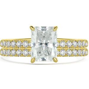 Celestial Harmony Set - 14k Geelgouden Astra & Starlet Moissanite Ensemble - 1.2 karaat