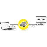 ROLINE USB type C - VGA adapterkabel, M/M, 1 m