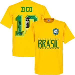 Brazilië Zico 10 Gallery Team T-Shirt - Geel - L