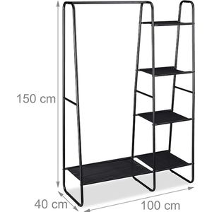 Kledingkast open, kledingrek, kledingstang, garderobe 40D x 100W x 150H centimetres