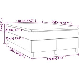 vidaXL - Boxspring - met - matras - stof - donkerbruin - 120x200 - cm