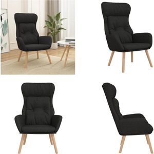 vidaXL Relaxstoel stof zwart - Relaxstoel - Relaxstoelen - Fauteuil - Relaxfauteuil