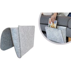 Home & Comfort Bedside Pocket - opbergvak voor bed of zetel  - bed organizer - opbergruimte voor bed of zetel  - vilten - grijs