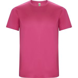 Fluorescent Roze unisex ECO sportshirt korte mouwen 'Imola' merk Roly maat S