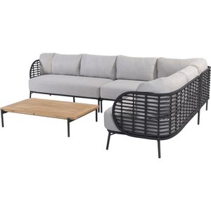 Fabrice hoek loungeset 6 delig antraciet rope 4 Seasons Outdoor