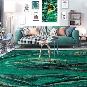 Vloerkleed, donkergroen, tapijt modern woonkamer 140 x 200 cm, laagpolig, wasbaar tapijt, jadegroen, rok-patroon, abstract patroon, tapijt voor slaapkamer, eetkamer, kinderkamer