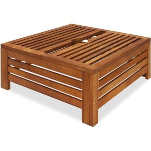Weerbestendige parasolstandaard van acaciahout 62 x 62 cm met beschermhoes