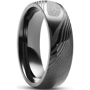 Lucleon - Heren - Roestvrij Staal Ringen - Zwart