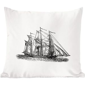 Sierkussens - Kussentjes Woonkamer - 45x45 cm - Vintage - Boot - Schip