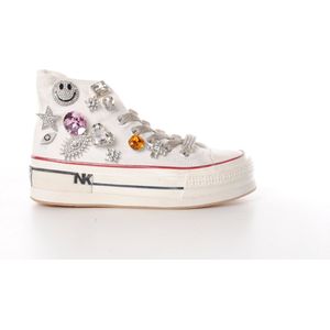 Nan-Ku sneaker Falcon witte canvas met strass