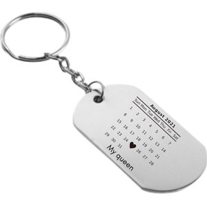 Gepersonaliseerde kalender sleutelhanger met speciale datum | Geschenk | Cadeau| Valentijn | Sleutelhanger | Datum |