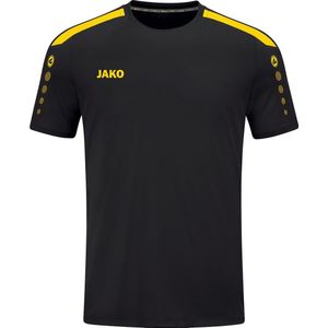 JAKO Shirt Power Korte Mouw Zwart-Geel Maat 3XL