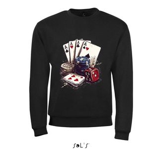 Sweatshirt 2-186 Pokergame1 - L, Zwart