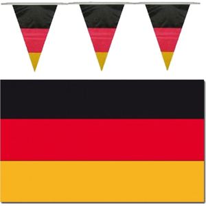 Versiering pakket vlaggen Duitsland voor binnen/buiten - Vlag 150 x 90 cm en 2x 10 meter puntvlaggetjes