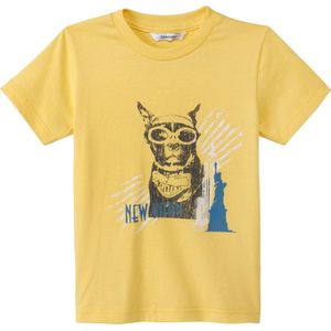 3pommes - Shirt - Geel met Hond - Maat 110