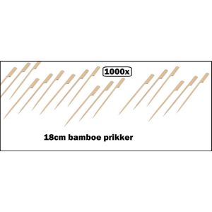 1000x Bamboe prikker / bbq pen 18cm - Prikkers BBQ festival thema feest food cocktail