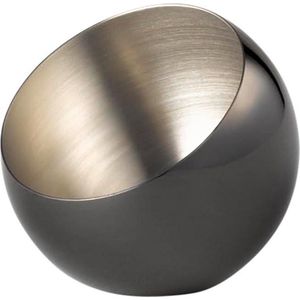 Schaal Sphere Set van 3 - Moderne Design Schalen - Ø 8 cm - Hoogte 7 cm - 0.1 Liter - Roestvrij Staal - Gunmetal Look