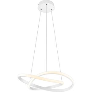 LED Hanglamp - Hangverlichting - Trion Corcy - 27W - Natuurlijk Wit 4000K - Dimbaar - Rond - Mat Wit - Aluminium