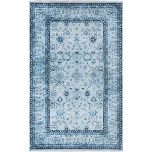 Kelim Traditions Tapijt Woonkamer - Jeans Blauw - 195cm x 280cm - Modern Laagpolig Vloerkleed, Superzacht, Machinewasbaar, Non-slip