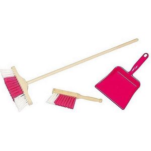 Simply for Kids 3-delige Bezemset Roze - Speelgoed - Keuken Accessoires