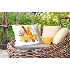 Buitenkussens - Warm - Thee - Oranje - Kaneel - 60x40 cm - Weerbestendig