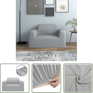 The Living Store Sofa Beschermhoes - Rekbaar polyester jersey - Grijs - 90-140cm breed