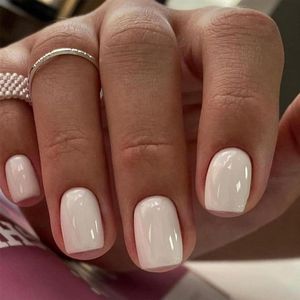 24-Pack Soft Gel Press-On Nails with Nail Sticker for Women - Short Artificial Nails