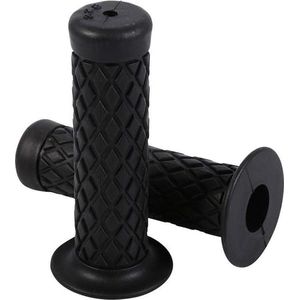 Motorfiets stuurgrepen - vintage zacht rubber - anti-slip - 22 mm 7/8 inch - zwart - voor motocross en dirt bike .