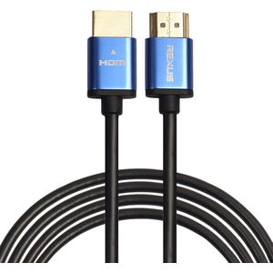 By Qubix HDMI kabel 3 meter - HDMI 1.4 versie - High Speed 1080P - HDMI 19 Pin Male naar HDMI 19 Pin Male Connector Cable - Aluminium blue line