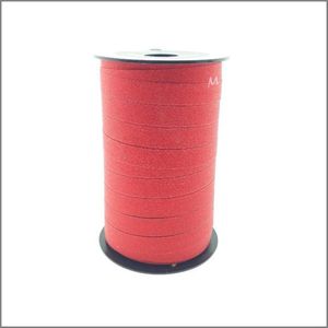 Premium Krullint - Glitter lint - Versierlint - Rood -10 mm x 50 meter - Inpaklint