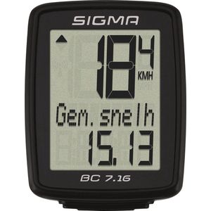 Sigma fietscomputer BC 7.16 - Zwart