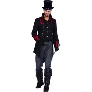 Wilbers & Wilbers - Vampier & Dracula Kostuum - Graaf Govert Van Skullcastle - Man - Zwart - Small - Halloween - Verkleedkleding