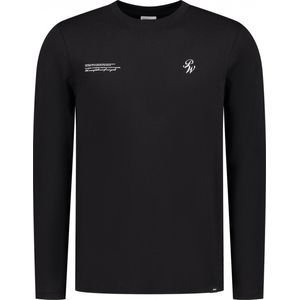 Purewhite - Heren Regular fit T-shirts Crewneck LS - Black - Maat XXL