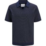 JACK&JONES JPRCCEASTON KNIT SPLIT NECK SS SN Heren Gebreide polo - Night Sky