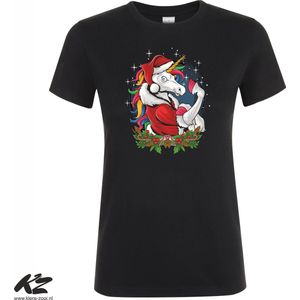 Klere-Zooi - Christmas Unicorn - Dames T-Shirt - S