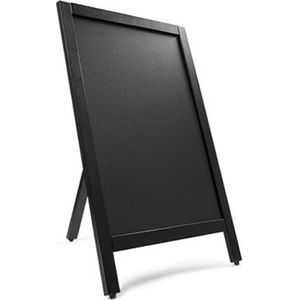 Krijtstoepbord enkelzijdig Zwart 55 x 85 cm - reclamebord dennenhouten omlijsting