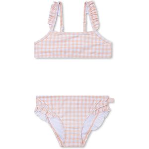 Swim Essentials | Oranje/Wit Geruit Meisjes UV Bikini