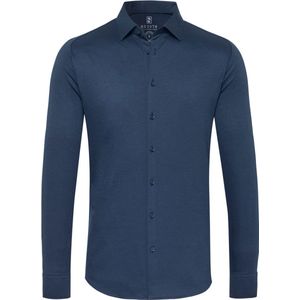 Desoto - Overhemd Strijkvrij Modern Kent Indigo Blauw - Heren - Maat XS - Slim-fit
