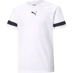 Puma teamRISE Sportshirt - Maat 128  - Unisex - wit - zwart