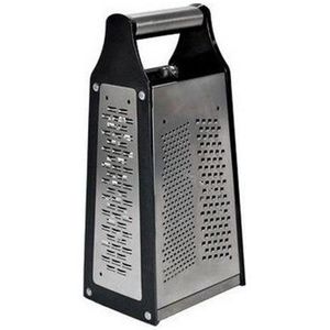 MOHA Evolution Quattro 4-kant rasp, roestvrij staal, zilver/zwart, 10,5 x 8,5 x 23 cm