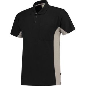 Tricorp Poloshirt Bicolor Borstzak 202002 Zwart / Grijs - Maat L