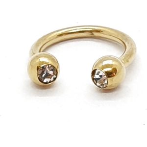 Goud Met Steentjes - Neus / Septum / Helix Piercing
