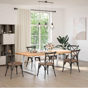 vidaXL Eettafelpoten - 2 stuks - Wit Staal - Verstelbaar Eettafelpoten - Tafelpoten - Eettafel Onderstel - Eetkamerstoel - Salontafel